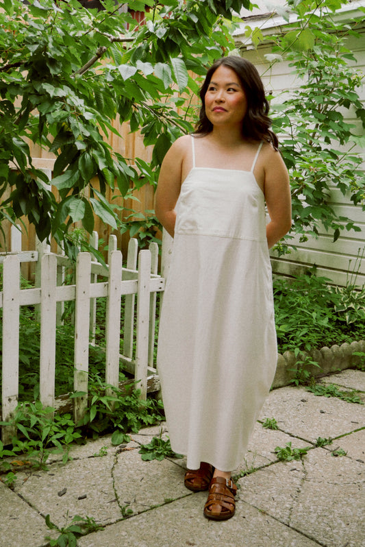 Barrel Maxi Dress - Raw White