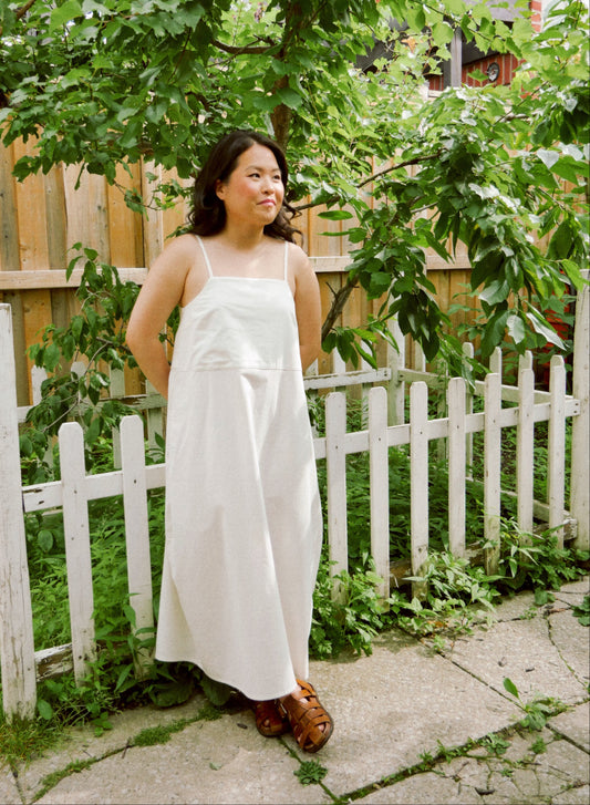 Barrel Maxi Dress - Raw White